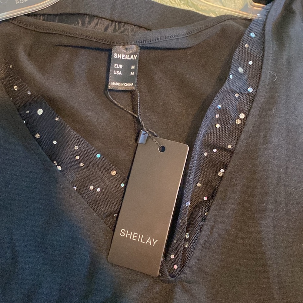 NWT black dress Sheilay size medium (L18) - Picture 4 of 5